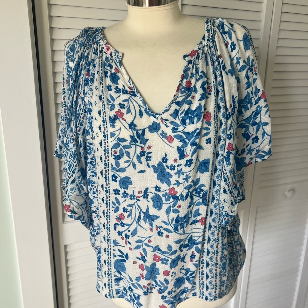 Lovestitch Blue and White Floral Blouse